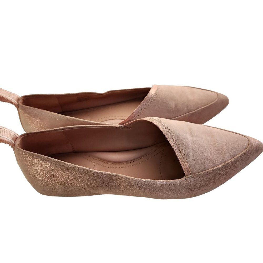 Taryn Rose Felicity Blush Pointed Toe Leather Flats Size 10B